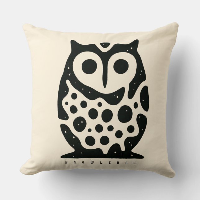 BOAZ Owl – Wisdom Icon Throw Pillow (Front)