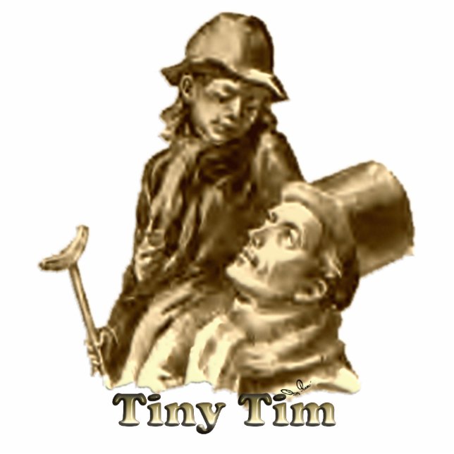 Bob Cratchit and Tiny Tim Christmas Carol Statuette (Front)