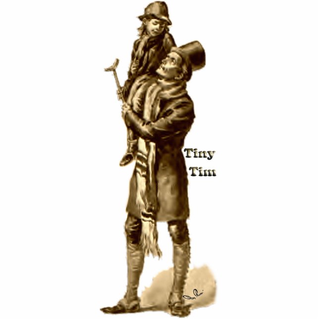 Bob Cratchit and Tiny Tim Christmas Carol Statuette (Front)