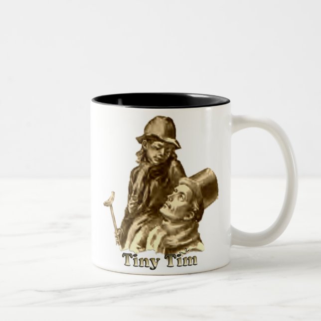 Bob Cratchit and Tiny Tim Christmas Carol Two-Tone Coffee Mug (Right)