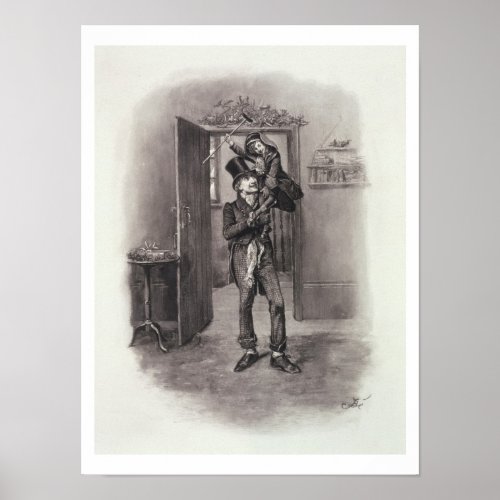 Bob Cratchit and Tiny Tim from Charles Dickens Poster