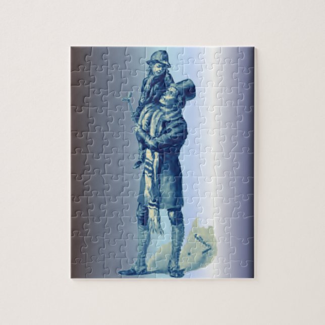 Bob Cratchit Holding Tiny Tim Christmas Carol Jigsaw Puzzle (Vertical)