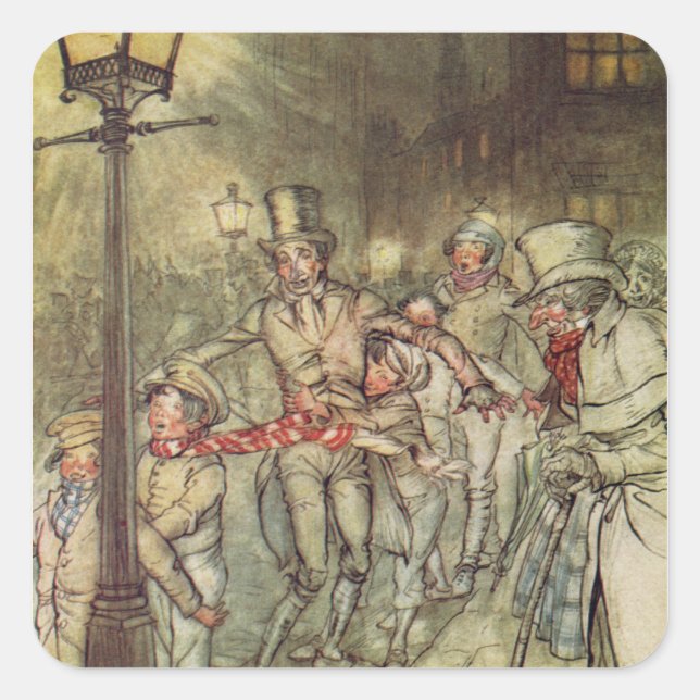 Bob Cratchit went down a slide on Cornhill Square Sticker (Front)