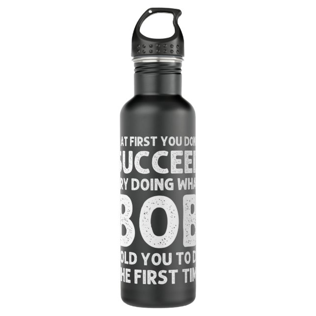 BOB Gift Name Personalized Birthday Funny Christma Stainless Steel Water Bottle (Front)
