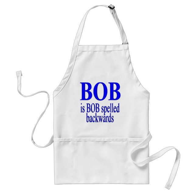 Bob is Bob backwards Adult Apron (Front)