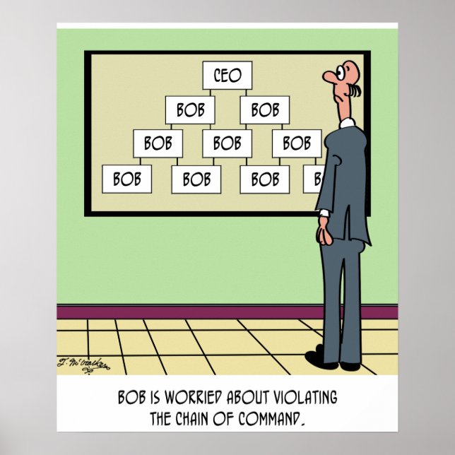 Bob is the Only One on the Organizational Chart (Front)