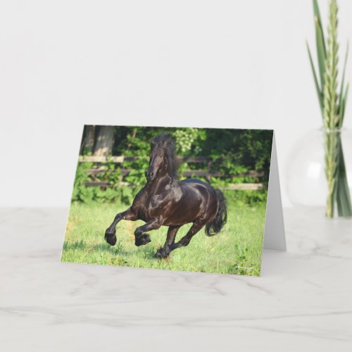 Bob Langrish  Black Friesian Running Card