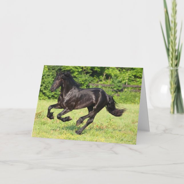 Bob Langrish | Black Friesian Running Card (Front)