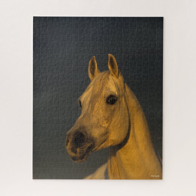 Bob Langrish | Grey Arab Headshot In Sunset Jigsaw Puzzle (Vertical)