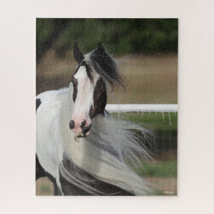 Bob Langrish   Gypsy Vanner Headshot Mane Flowing Jigsaw Puzzle