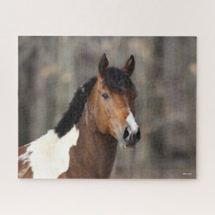 Bob Langrish Paint Horse headshot Jigsaw Puzzle