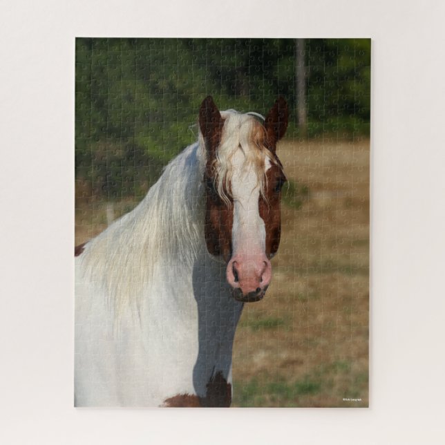 Bob Langrish | Pinto Haflinger Horse Headshot Jigsaw Puzzle (Vertical)