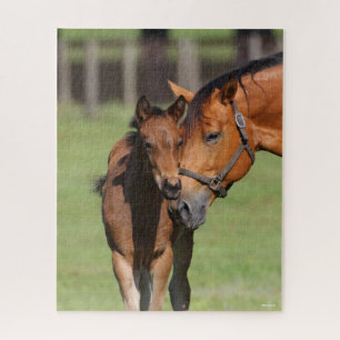 Bob Langrish Quarter Horse Mare and Foal Jigsaw Puzzle