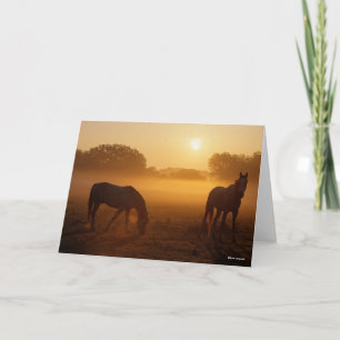 Bob Langrish Two Arabs Standing In Mist At Sunrise Card