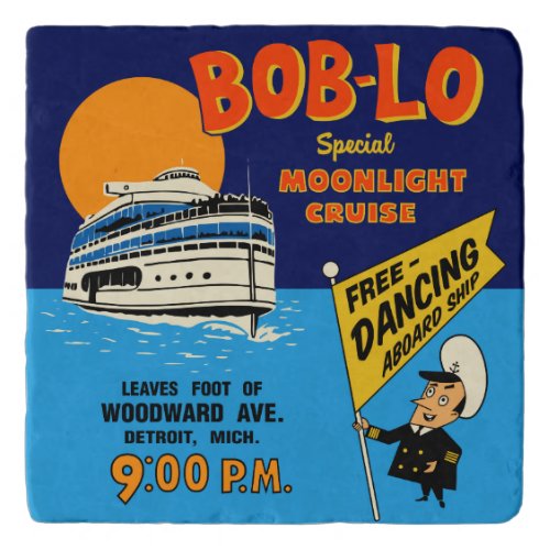 Bob_Lo Special Moonlight Cruise Retro Design Trivet