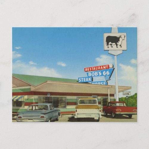 Bob Lyalls Steak House Arizona On U S 66  Postcard