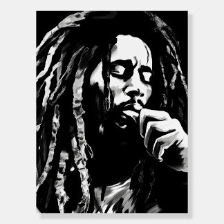 Bob Marley black white art Foam Boards