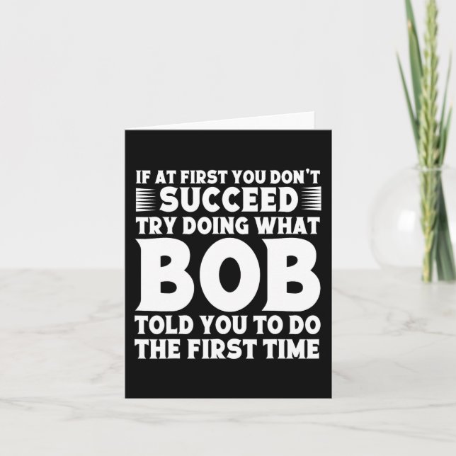 BOB Name Personalized Birthday Fun Christmas Joke  Card (Front)