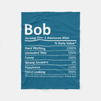 Bob Nutrition Funny Birthday D Name Gif Fleece Blanket