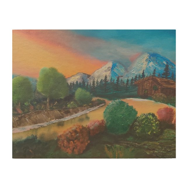 Bob Ross Inspired Painting Wood Wall Art (Front)