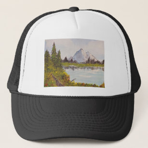 bob ross trucker hat