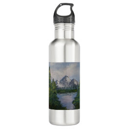 Bob Ross Style Painting #2 Stainless Steel Water Bottle
