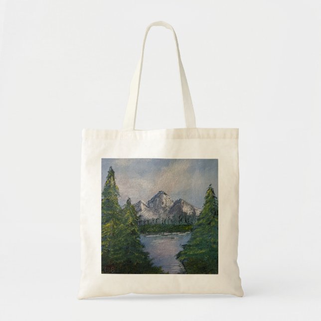 Bob Ross Style Painting #2 Tote Bag (Front)