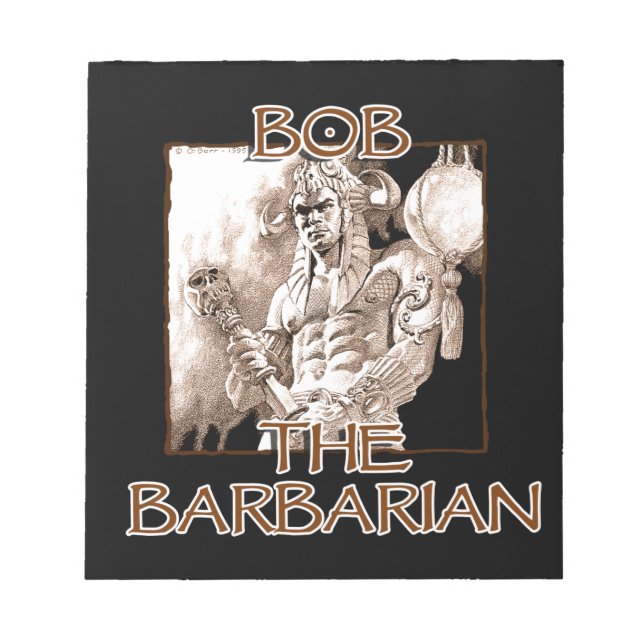 Bob, The Barbarian Notepad (Front)
