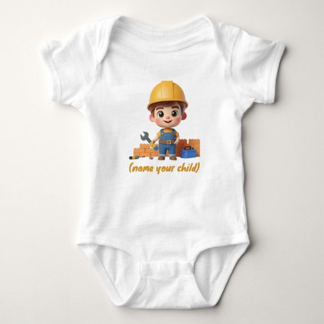 Bob The Builder Boys Action Baby Bodysuit (Front)