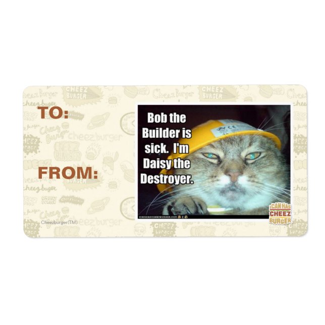 Bob the Builder is sick Label (Front)
