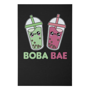 Boba Bae - Bubble Tea Kawaii Boba Tea Love Faux Canvas Print