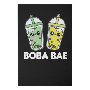 Boba Bae - Bubble Tea Kawaii Boba Tea Love Faux Canvas Print