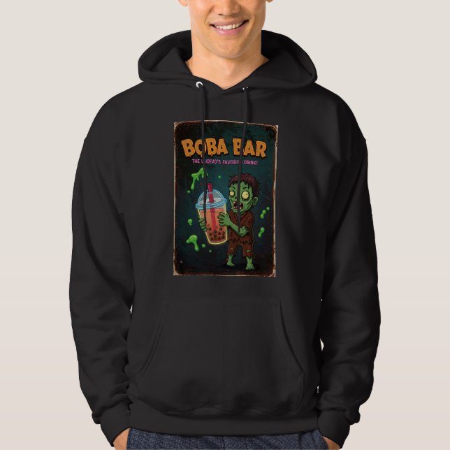 Boba Bar – The Undead’s Favorite Drink! Adult Hoodie (Front)
