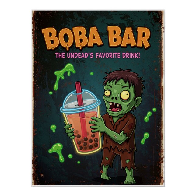 Boba Bar – The Undead’s Favorite... Glossy Poster (Front)