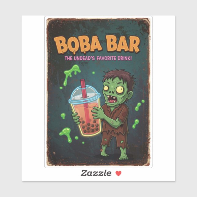 Boba Bar – The Undead’s Favorite Vinyl Sticker (Sheet)