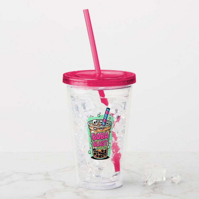 Boba Blast – Sip or Die! Acrylic Tumbler (Front Ice)