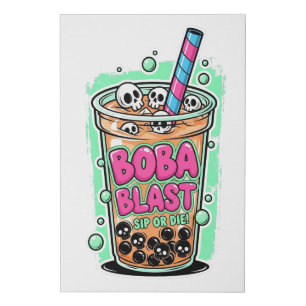 Boba Blast – Sip or Die! Faux Canvas Print
