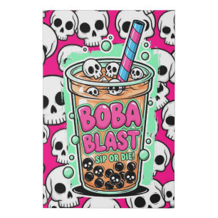Boba Blast – Sip or Die! Faux Canvas Print