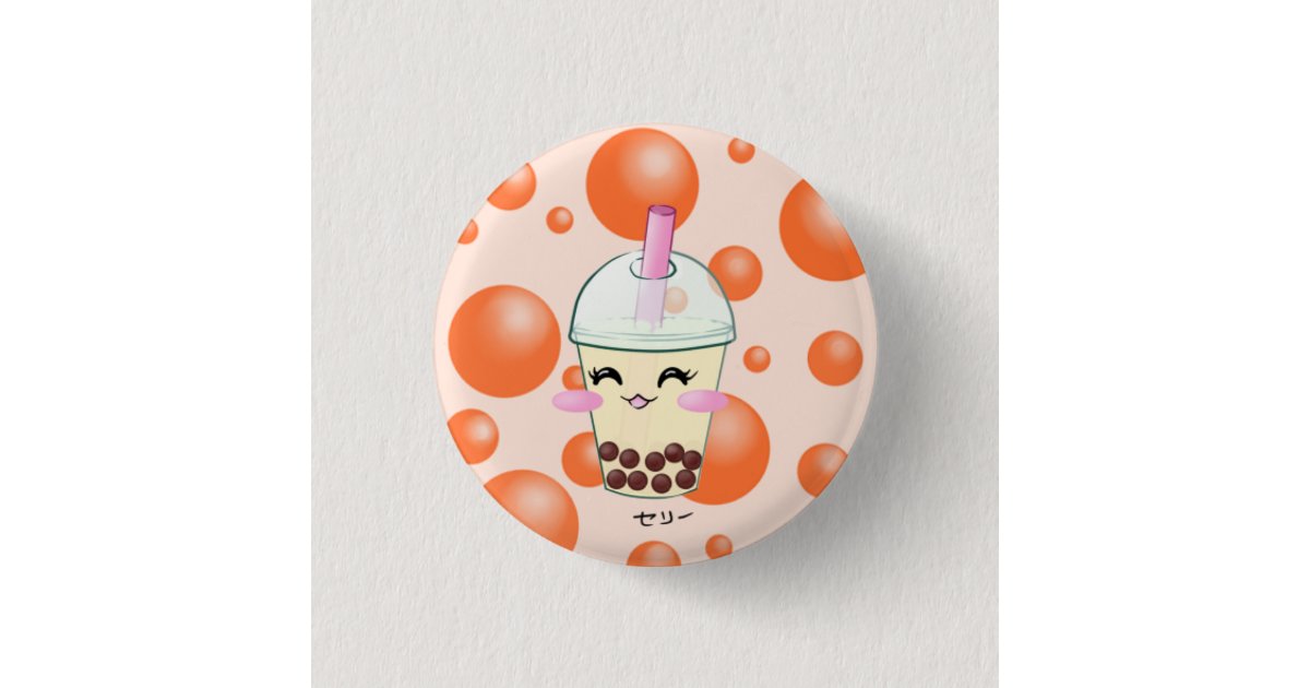 Boba Bubble Milk Tea Button | Zazzle