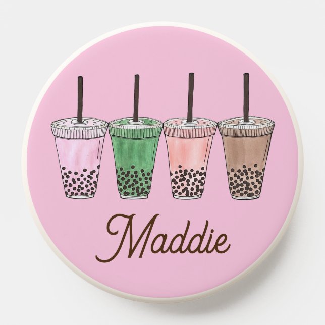 Boba Bubble Tapioca Pearl Milk Tea Drinks Foodie PopSocket (Popsocket)