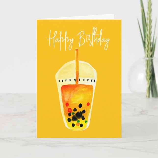 Boba Bubble tea art illustration Card (Front)