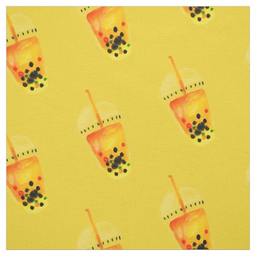 Boba Bubble tea art illustration Fabric