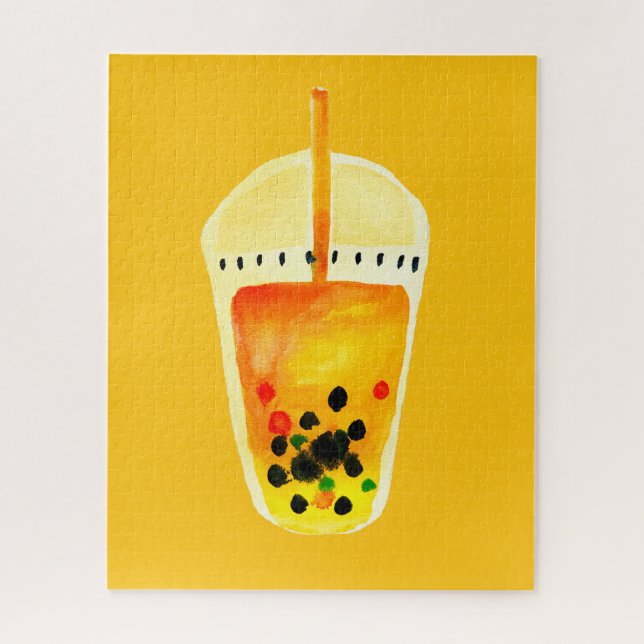 Boba Bubble tea art illustration Jigsaw Puzzle (Vertical)