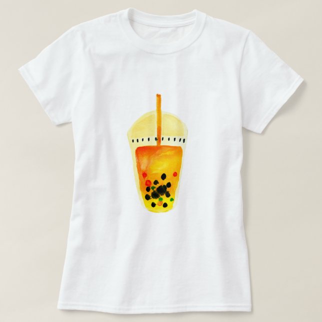 Boba Bubble tea art illustration T-Shirt (Design Front)