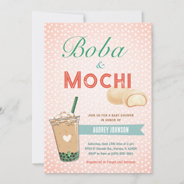 Boba Bubble Tea Baby Shower Japan Korea Kawaii Invitation (Front)