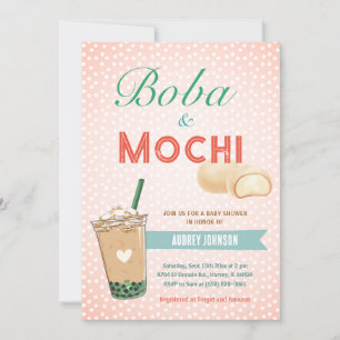 Boba Bubble Tea Baby Shower Japan Korea Kawaii Invitation