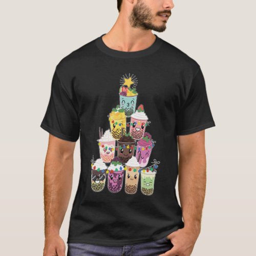 Boba Bubble Tea Christmas Tree T_Shirt