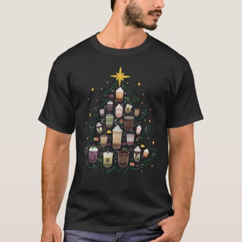 Boba Bubble Tea Christmas Tree T_Shirt