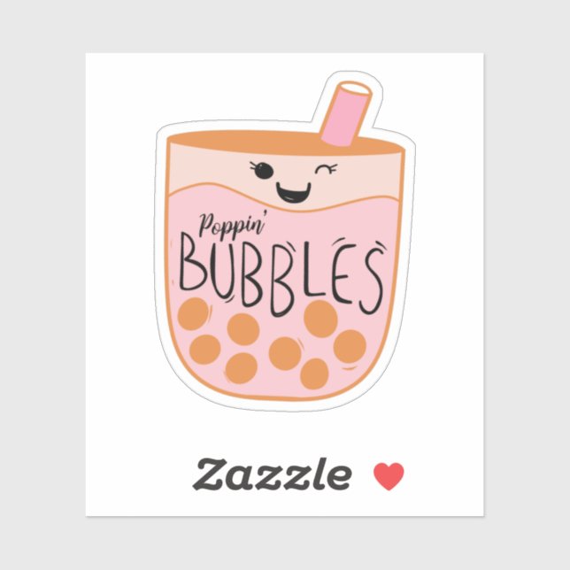 Boba Bubble Tea Cute and Funny Sticker (Sheet)