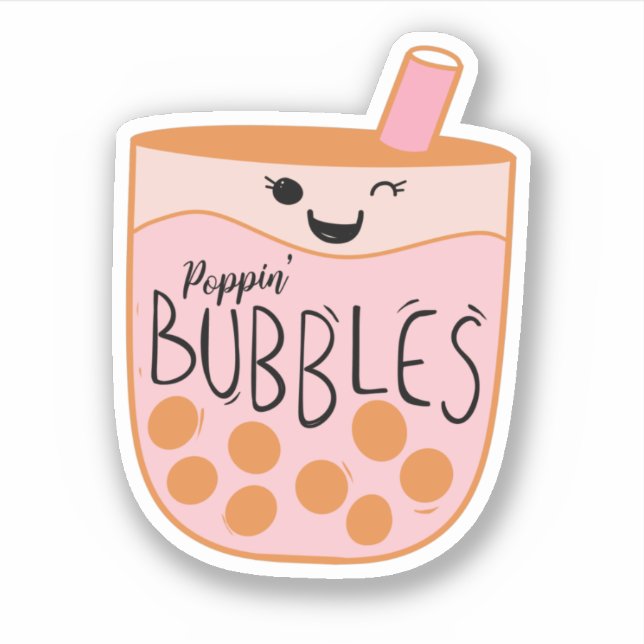 Boba Bubble Tea Cute and Funny Sticker (Front)